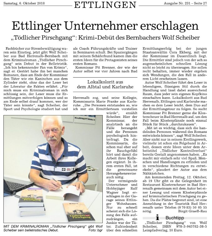 Badische Neueste Nachrichten; 06.10.2018